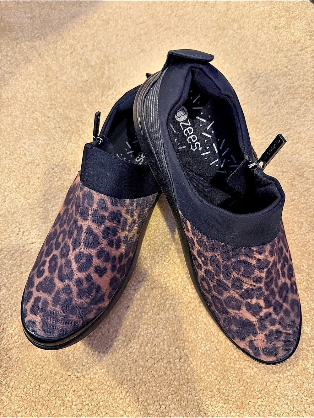 Bzees Leopard Print Slip-On Sneakers